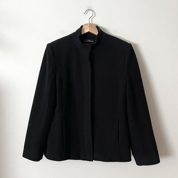 BHS Black Wool Blend Pea Coat Women's Size 12 EU 40 - Picture 1 of 11